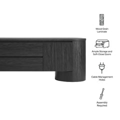 Duval Black 71 Inch Oval TV Cabinet - Ornate Home