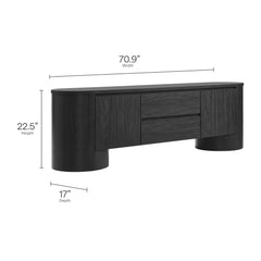 Duval Black 71 Inch Oval TV Cabinet - Ornate Home