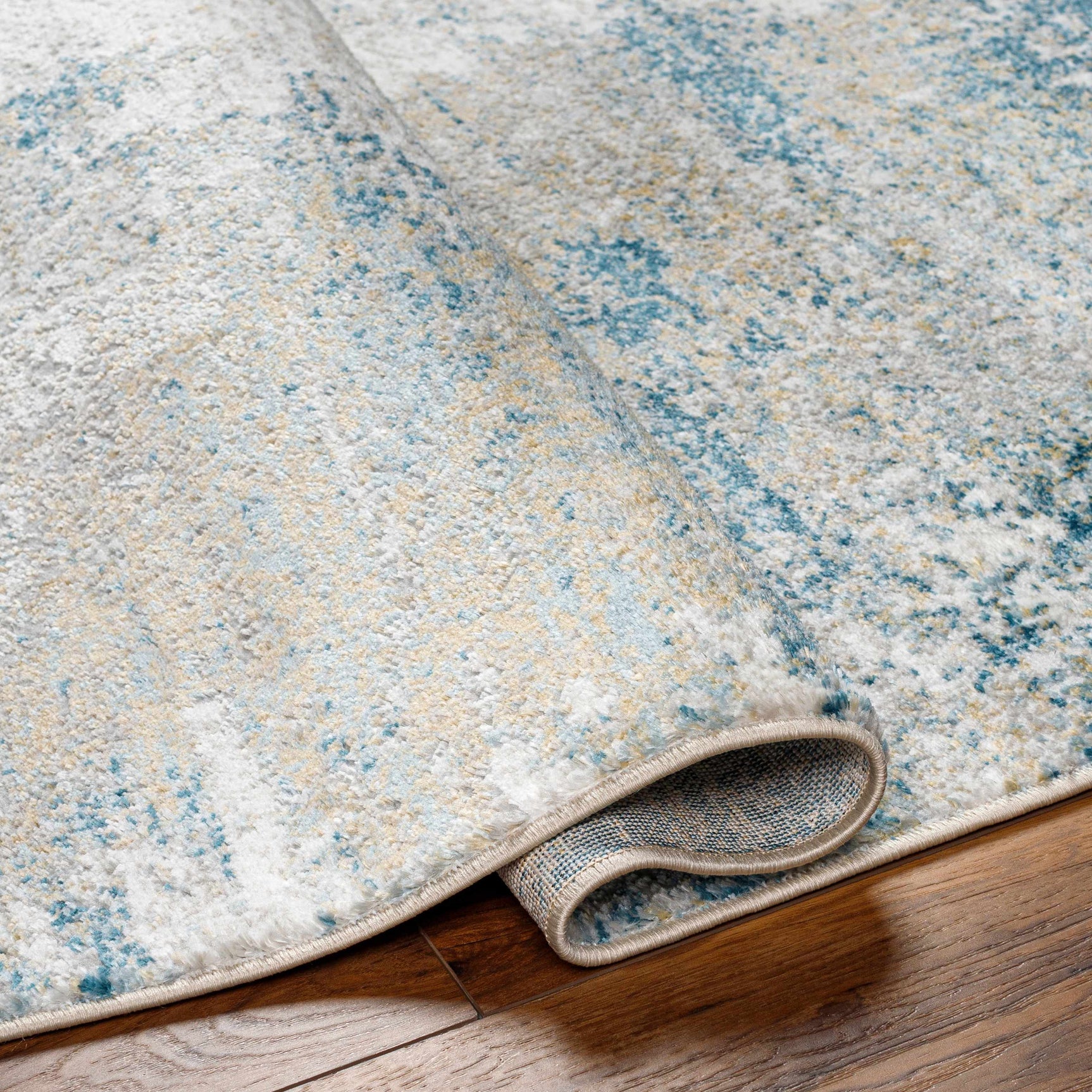 Duval Blue Abstract Area Rug - Ornate Home