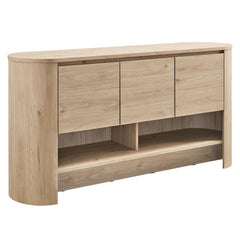 Duval Light Oak 62 Inch Oval Sideboard - Ornate Home