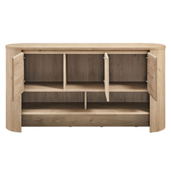 Duval Light Oak 62 Inch Oval Sideboard - Ornate Home