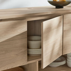 Duval Light Oak 62 Inch Oval Sideboard - Ornate Home