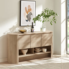 Duval Light Oak 62 Inch Oval Sideboard - Ornate Home