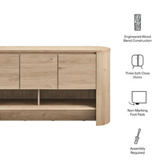 Duval Light Oak 62 Inch Oval Sideboard - Ornate Home