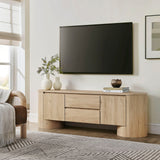 Duval Light Oak 71 Inch Oval TV Cabinet - Ornate Home