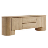 Duval Light Oak 71 Inch Oval TV Cabinet - Ornate Home