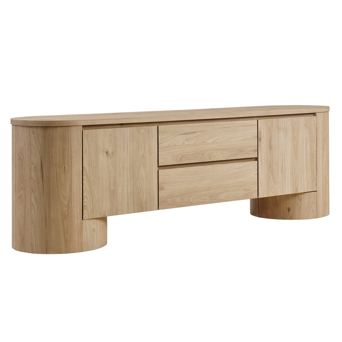 Duval Light Oak 71 Inch Oval TV Cabinet - Ornate Home