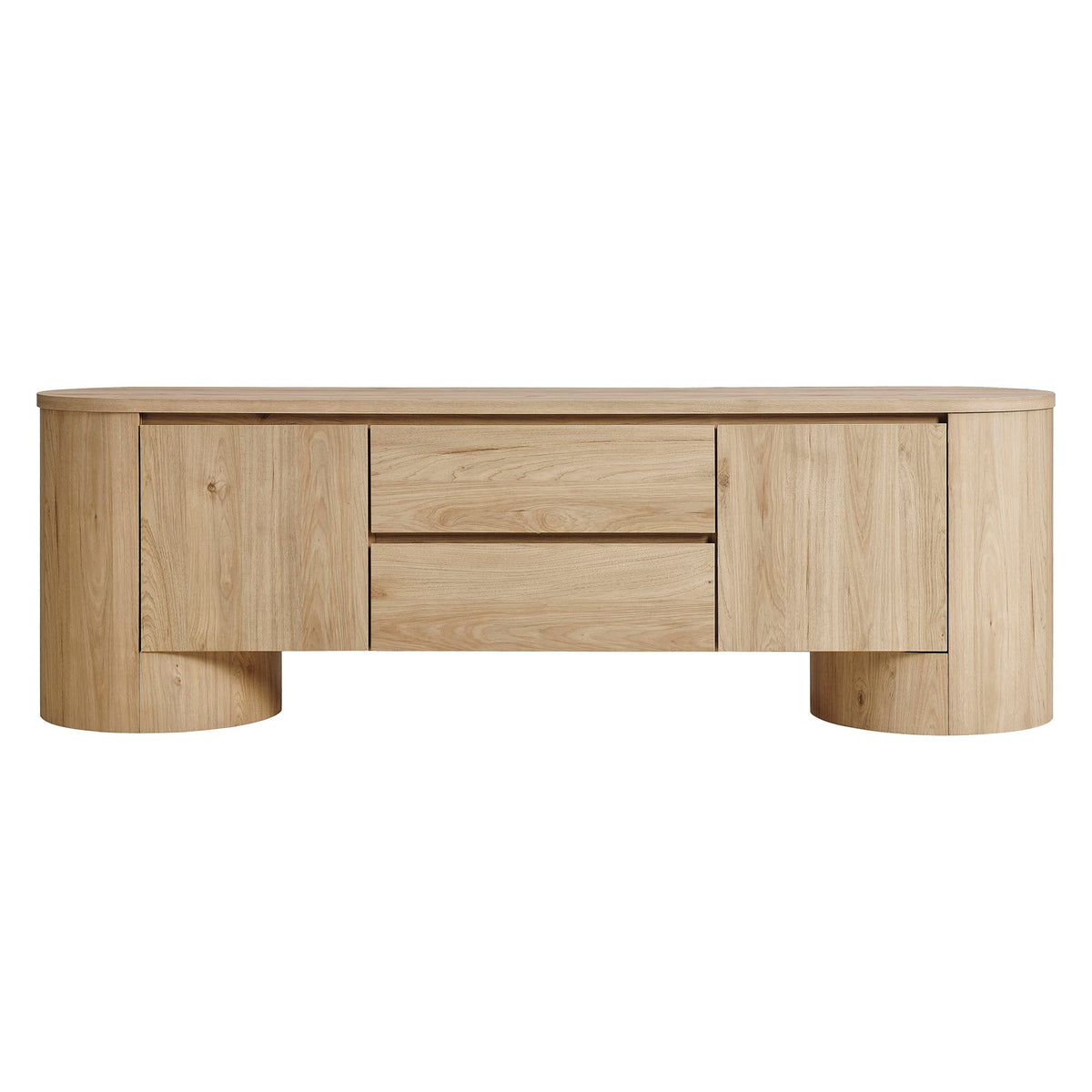 Duval Light Oak 71 Inch Oval TV Cabinet - Ornate Home