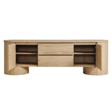 Duval Light Oak 71 Inch Oval TV Cabinet - Ornate Home