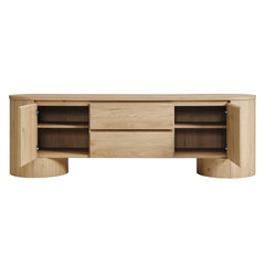 Duval Light Oak 71 Inch Oval TV Cabinet - Ornate Home