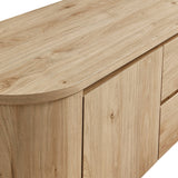 Duval Light Oak 71 Inch Oval TV Cabinet - Ornate Home