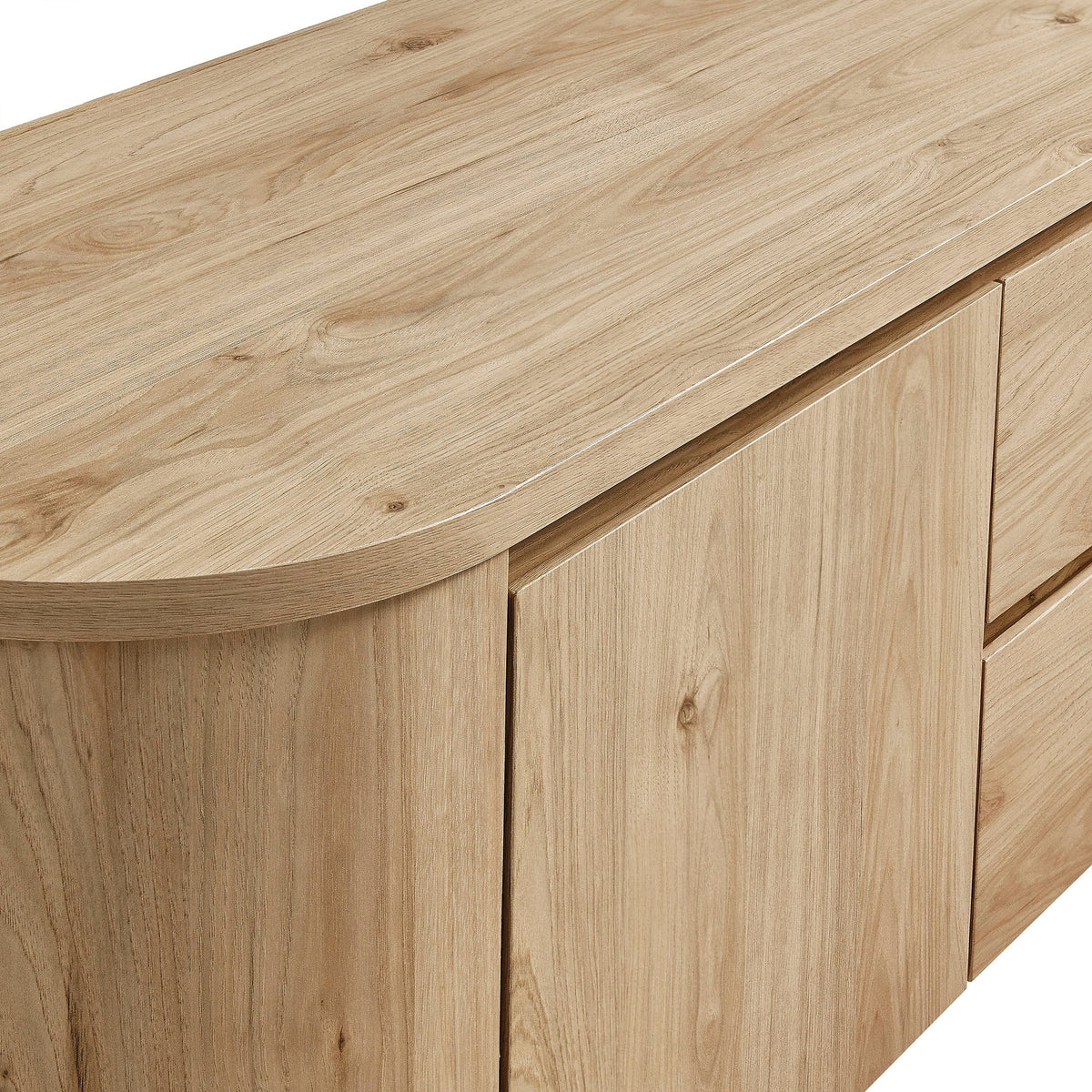 Duval Light Oak 71 Inch Oval TV Cabinet - Ornate Home