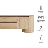 Duval Light Oak 71 Inch Oval TV Cabinet - Ornate Home