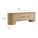 Duval Light Oak 71 Inch Oval TV Cabinet - Ornate Home