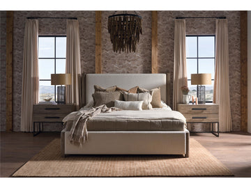 Dwell Boulder/Asbury Oatmeal King Upholstered Bed - Ornate Home