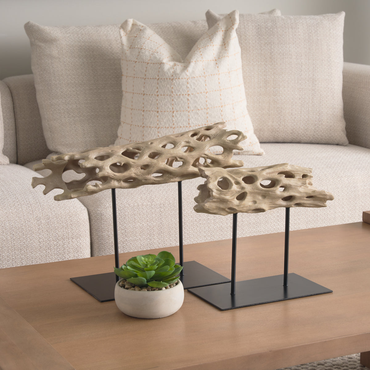 Dwell Brown Large Cholla Wood Resin Decorative Object