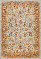Dyan Cream Textured Rug with Fringes - Ornate Home