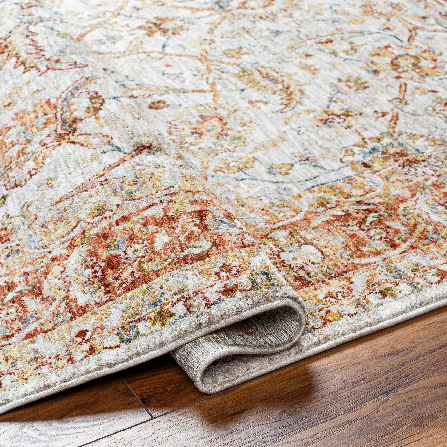 Dyan Cream Textured Rug with Fringes - Ornate Home