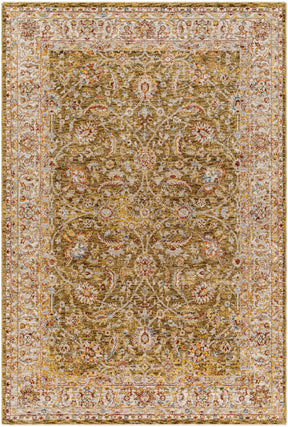 Dyan Green Textured Rug with Fringes - Ornate Home