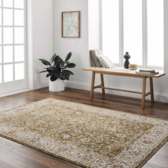 Dyan Green Textured Rug with Fringes - Ornate Home