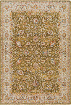 Dyan Green Textured Rug with Fringes - Ornate Home
