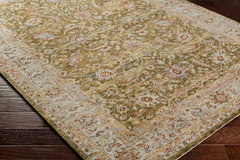 Dyan Green Textured Rug with Fringes - Ornate Home
