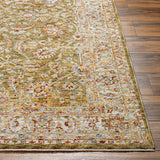 Dyan Green Textured Rug with Fringes - Ornate Home