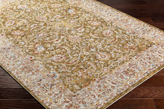 Dyan Green Textured Rug with Fringes - Ornate Home