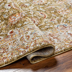 Dyan Green Textured Rug with Fringes - Ornate Home