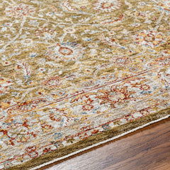 Dyan Green Textured Rug with Fringes - Ornate Home