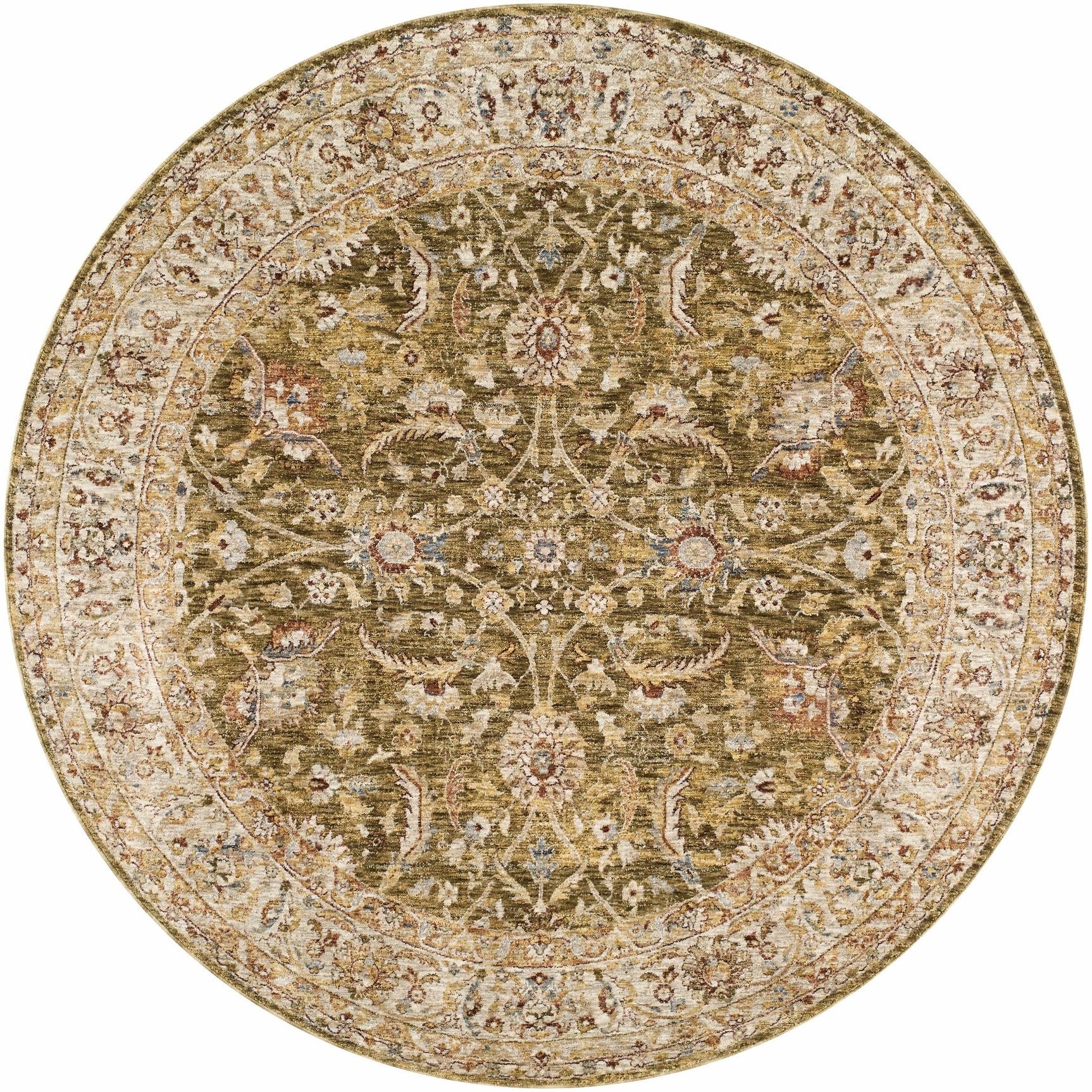 Dyan Green Textured Rug with Fringes - Ornate Home
