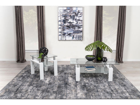 Dyer White 2-piece Rectangular Coffee and End Table Set - Ornate Home