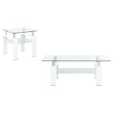 Dyer White 2-piece Rectangular Coffee and End Table Set - Ornate Home