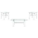 Dyer White 3-piece Rectangular Coffee and End Table Set - Ornate Home