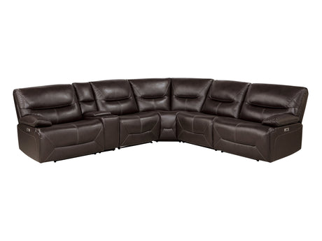 Dyersburg Brown 6-Piece Power Reclining Sectional - Ornate Home