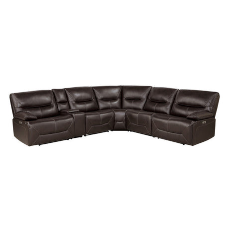 Dyersburg Brown 6-Piece Power Reclining Sectional - Ornate Home