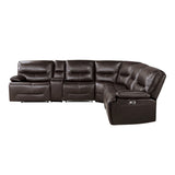 Dyersburg Brown 6-Piece Power Reclining Sectional - Ornate Home