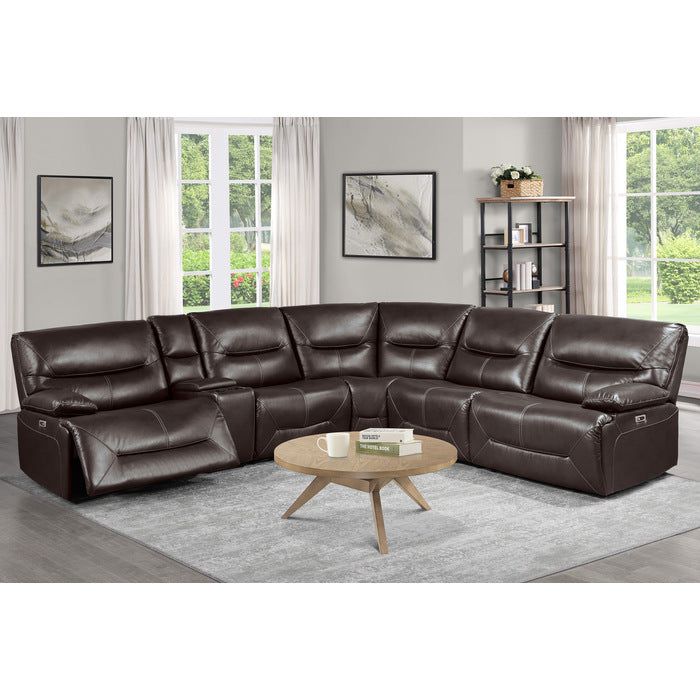 Dyersburg Brown 6-Piece Power Reclining Sectional - Ornate Home