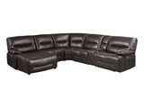 Dyersburg Brown 6-Piece Power Reclining Sectional with Left Chaise - Ornate Home