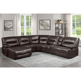 Dyersburg Brown 6-Piece Power Reclining Sectional with Left Chaise - Ornate Home