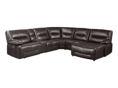 Dyersburg Brown 6-Piece Power Reclining Sectional with Right Chaise - Ornate Home