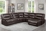 Dyersburg Brown 6-Piece Power Reclining Sectional with Right Chaise - Ornate Home