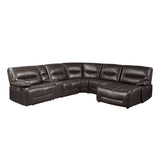 Dyersburg Brown 6-Piece Power Reclining Sectional with Right Chaise - Ornate Home