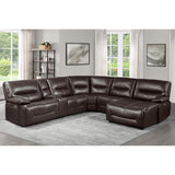 Dyersburg Brown 6-Piece Power Reclining Sectional with Right Chaise - Ornate Home