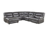 Dyersburg Gray 6-Piece Power Reclining Sectional with Left Chaise - Ornate Home