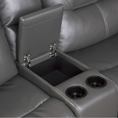 Dyersburg Gray 6-Piece Power Reclining Sectional with Left Chaise - Ornate Home