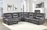 Dyersburg Gray 6-Piece Power Reclining Sectional with Left Chaise - Ornate Home