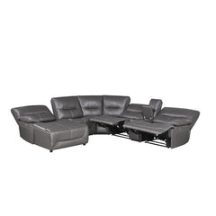 Dyersburg Gray 6-Piece Power Reclining Sectional with Left Chaise - Ornate Home