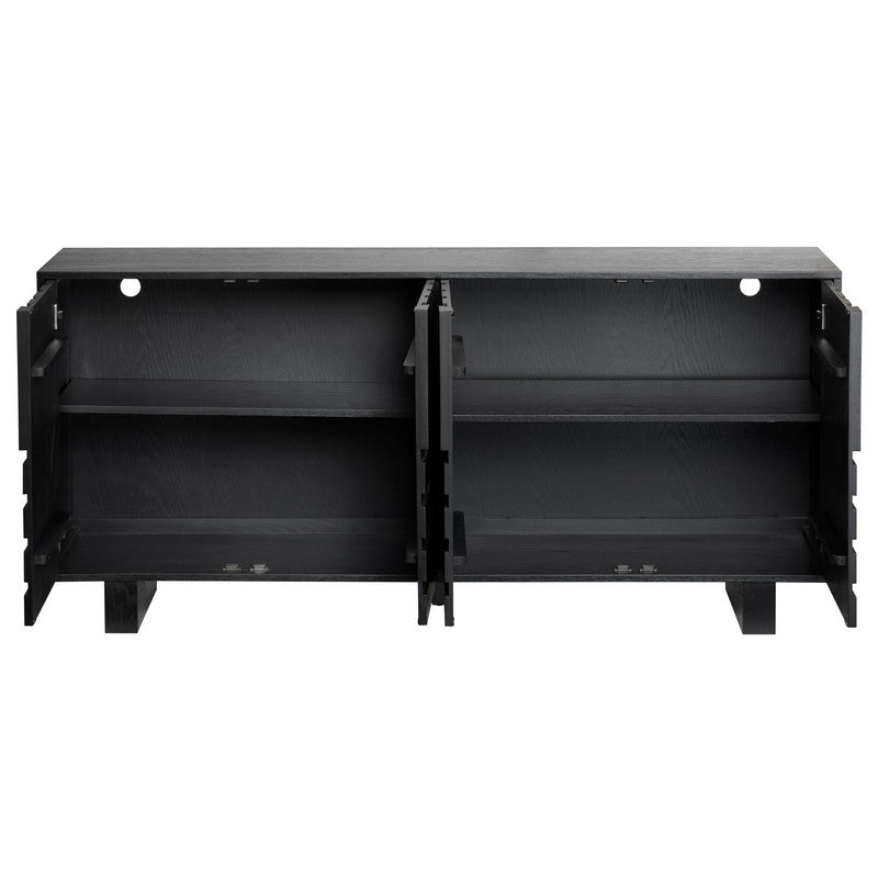 Dylan Black 4 Door Sideboard - Ornate Home