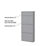 Dylan Gray Metal 4 Doors Shoe Cabinet - Ornate Home